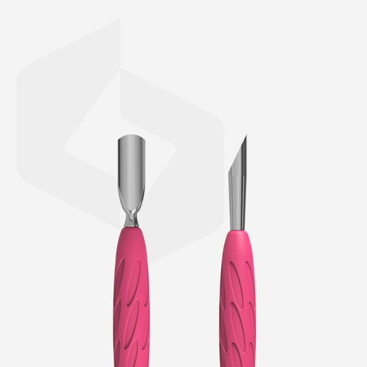 Nagelhautschieber mit Silikongriff "Gummy" UNIQ 10 TYP 2 (schmaler runder Schieber + schräger Schieber)