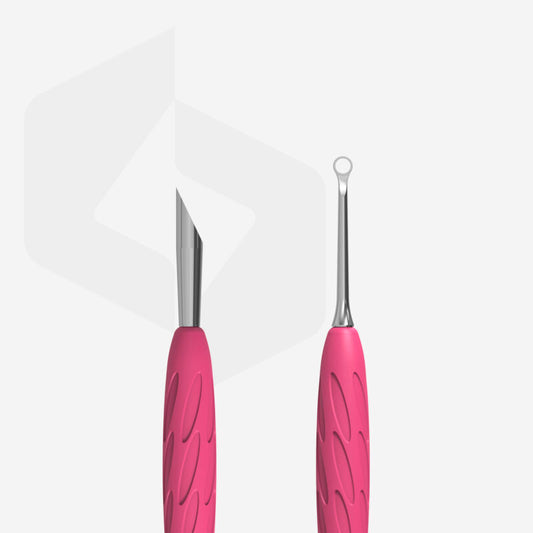 Nagelhautschieber mit Silikongriff "Gummy" UNIQ 11 TYP 2 (schräger Schieberr + Ring)