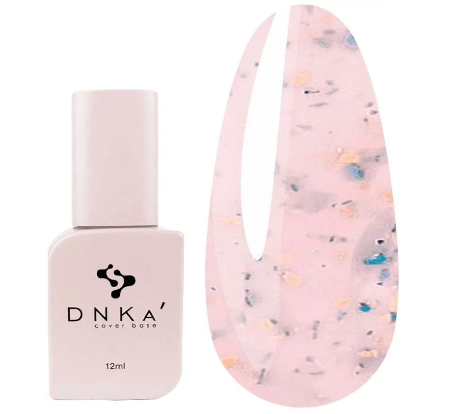 Base DNKa Cover №0010B natural pinkish-beige with pieces of patriotic gold leaf 12 ml (DNKA0010B)