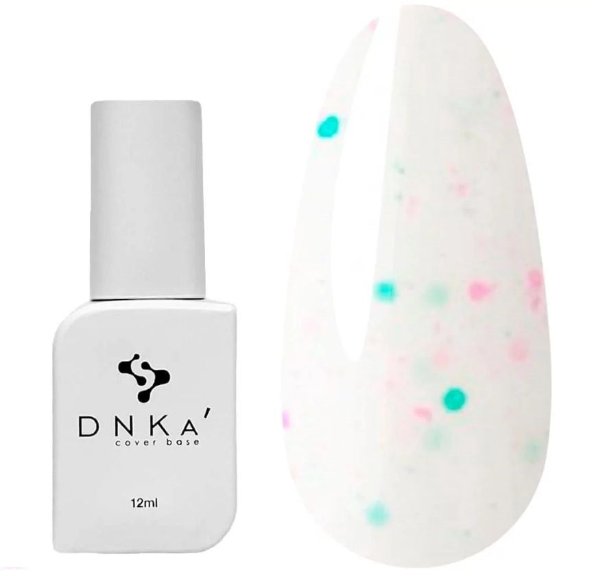 Base DNKa Cover №0056 Fairy milky with pink and blue flakes 12 ml (DNKA0056)