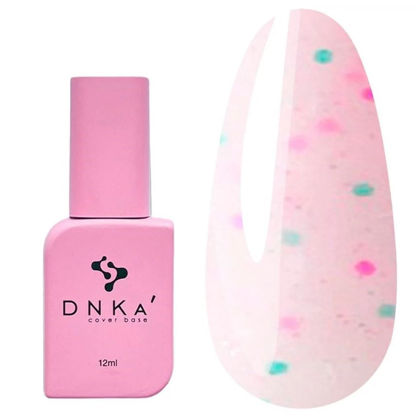 Base DNKa Cover №0057 Candy pink with white, pink and blue flakes 12 ml (DNKA0057)