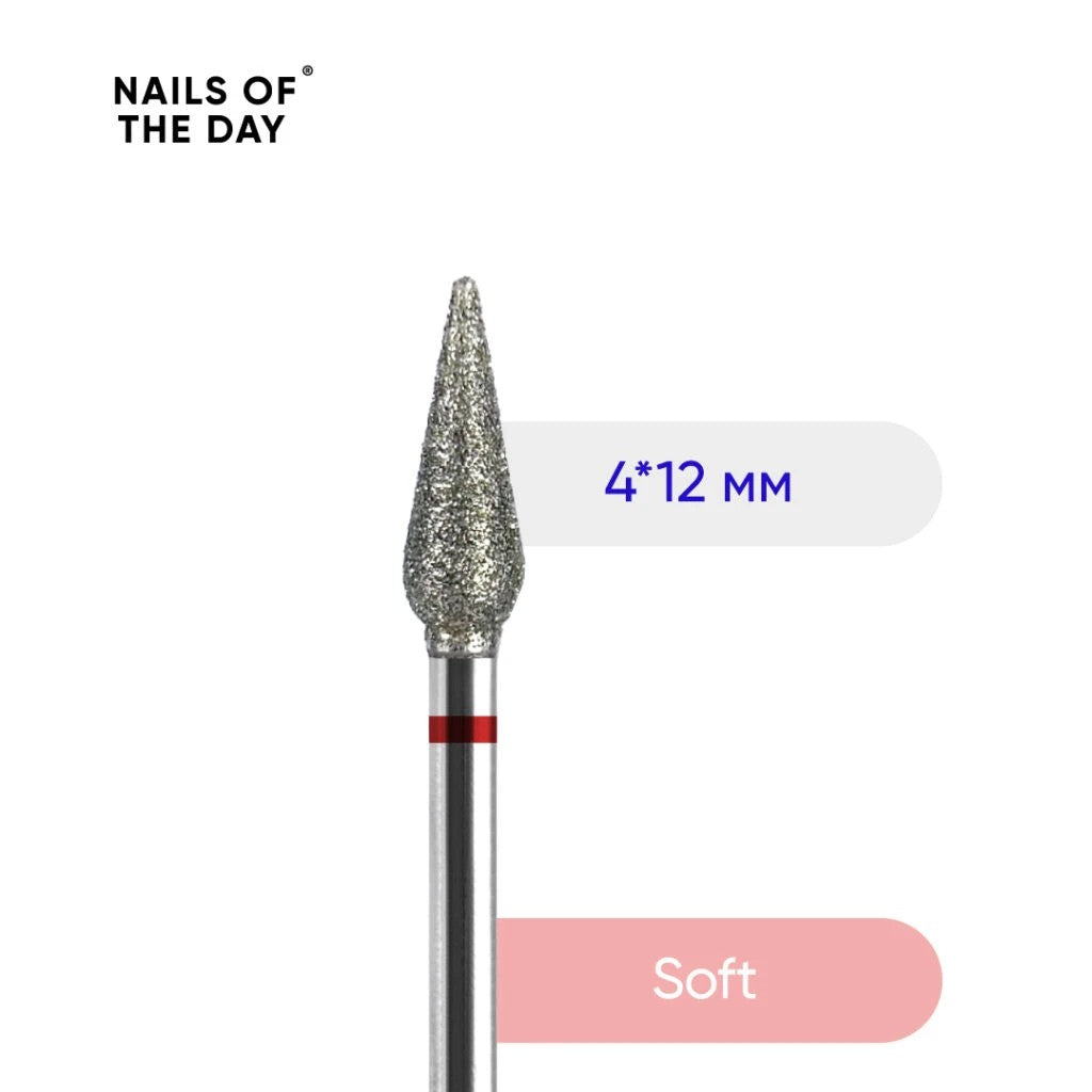 Diamantschneider der Marke Nailsoftheday, rote Karotte, 4 x 12 mm