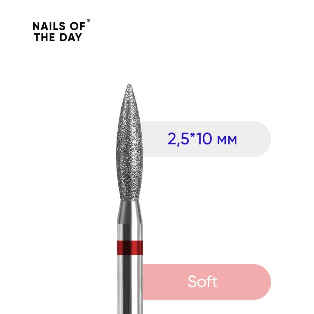Nailsoftheday Diamant-Nagelschneider, Flammenrot, 2,5 x 10 mm