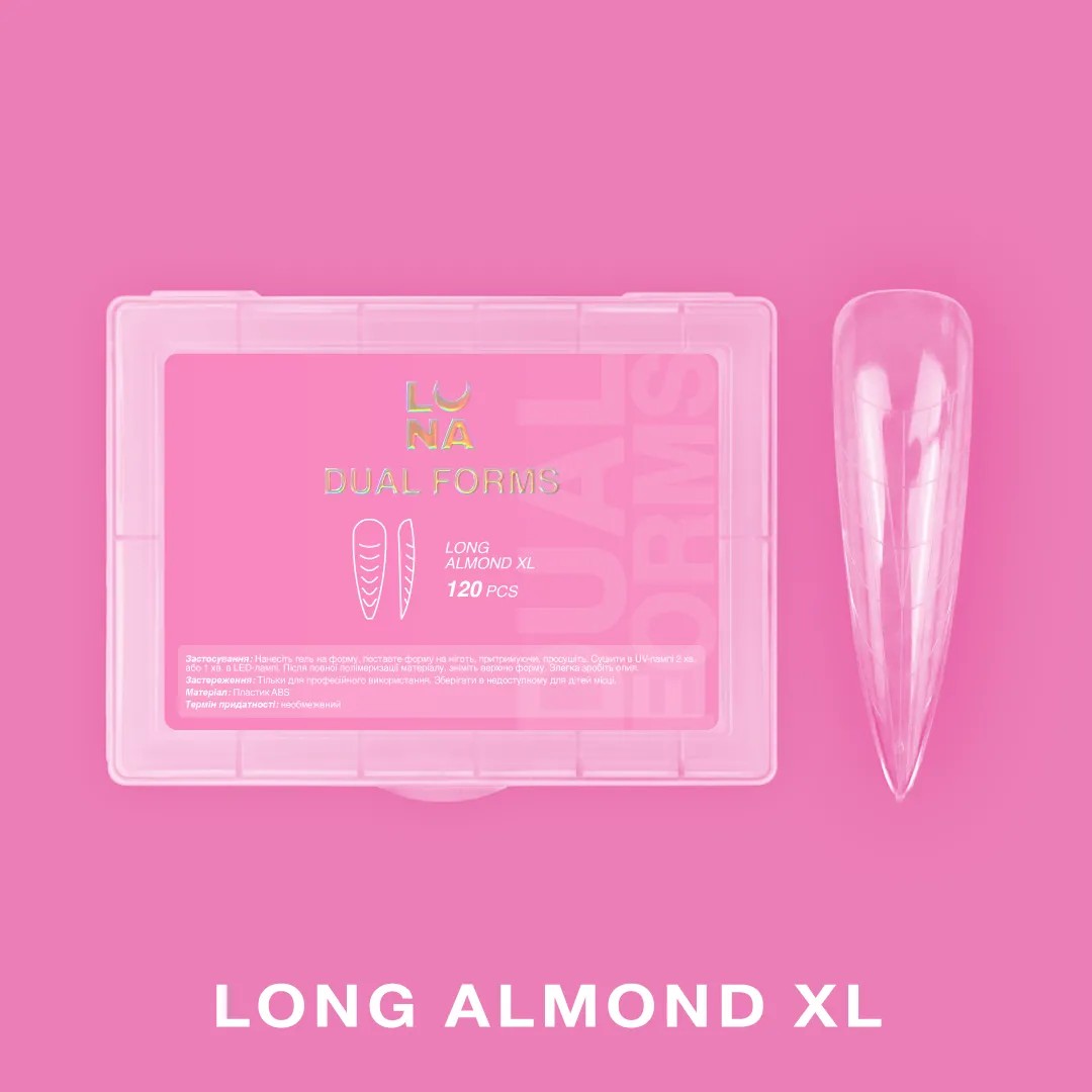 Obere Formen für Extensions LunaMoon Long Almond XL 120 Stück.
