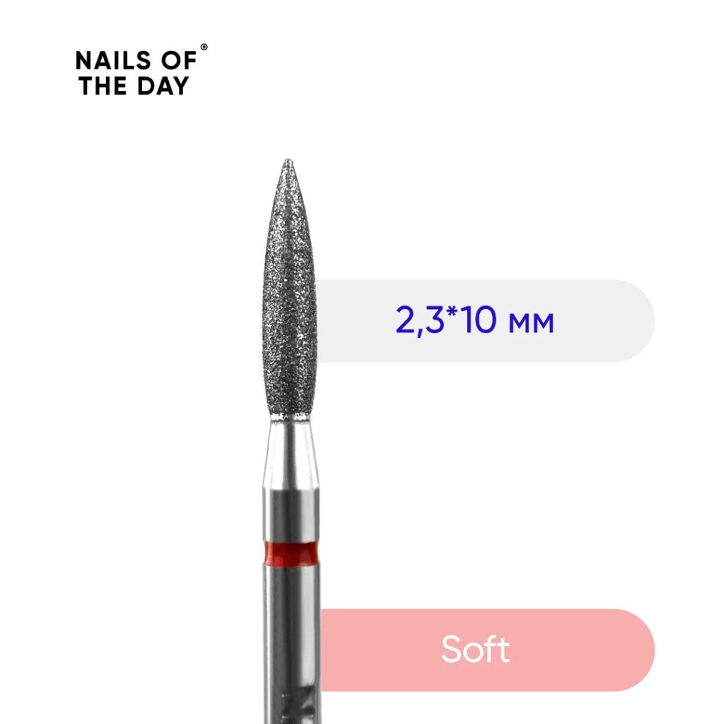 Nailsoftheday Flammenroter Diamantschneider, 2,3 x 10 mm