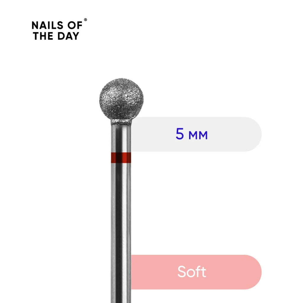 Nailsoftheday Diamant-Nagelschneider, Rot, 5 mm Kugel