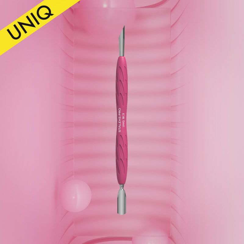 Nagelhautschieber mit Silikongriff "Gummy" UNIQ 10 TYP 2 (schmaler runder Schieber + schräger Schieber)