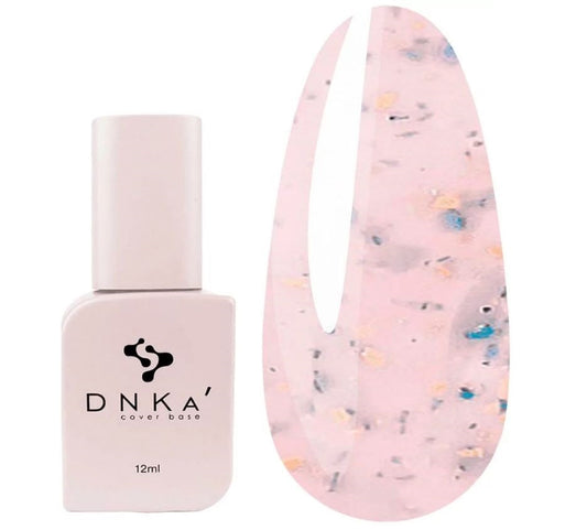 Base DNKa Cover №0010B natural pinkish-beige with pieces of patriotic gold leaf 12 ml (DNKA0010B)