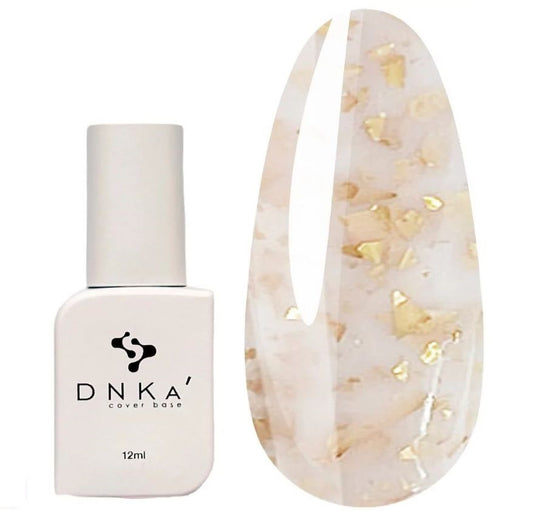 Base DNKa Cover №0011 milky with pieces of gold leaf 12 ml (DNKA0011)