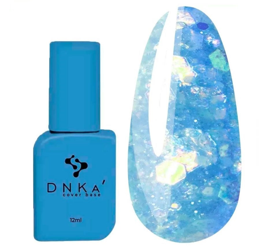 Base DNKa Cover №0053 Glowing light blue reflective with sequins of different sizes 12 ml (DNKA0053)