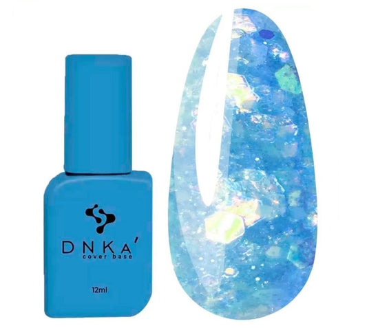 Base DNKa Cover №0053 Glowing light blue reflective with sequins of different sizes 12 ml (DNKA0053)