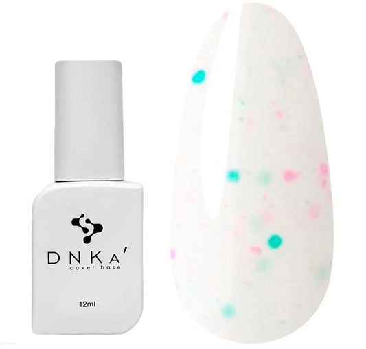 Base DNKa Cover №0056 Fairy milky with pink and blue flakes 12 ml (DNKA0056)