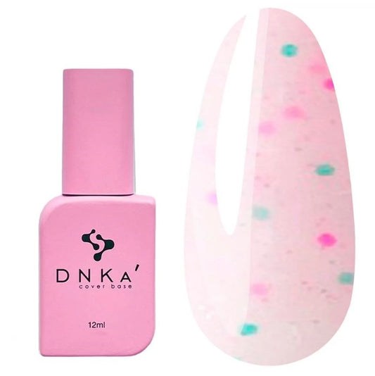 Base DNKa Cover №0057 Candy pink with white, pink and blue flakes 12 ml (DNKA0057)