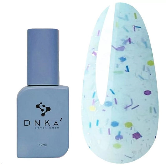 Base DNKa Cover №0058 Chilly blue with purple, blue and yellow flakes 12 ml (DNKA0058)