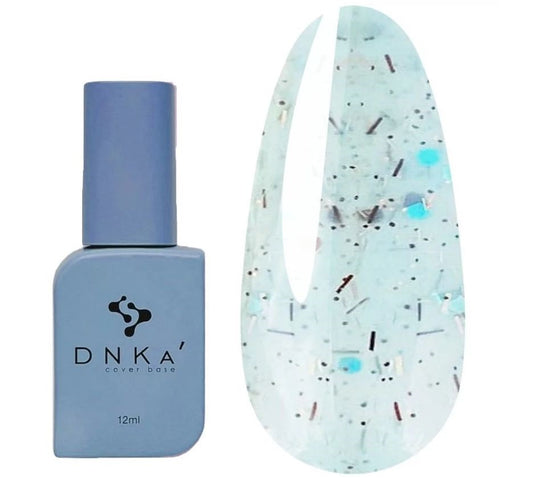 Base DNKa Cover №0060 Awesome milky blue with red and blue flakes 12 ml (DNKA0060)