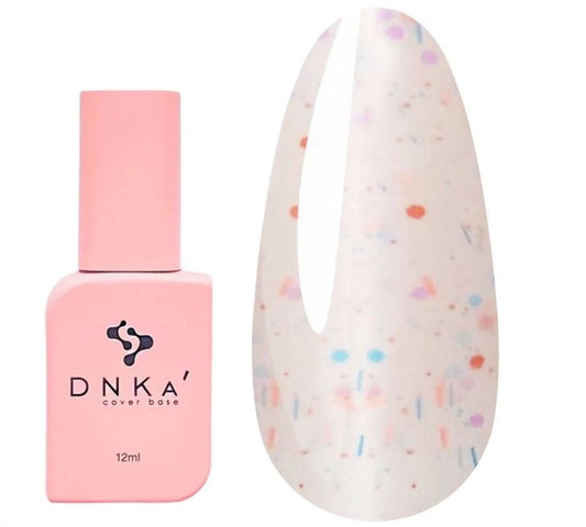 Base DNKa Cover №0062 Mellow pink with red, pink and blue flakes 12 ml (DNKA0062)