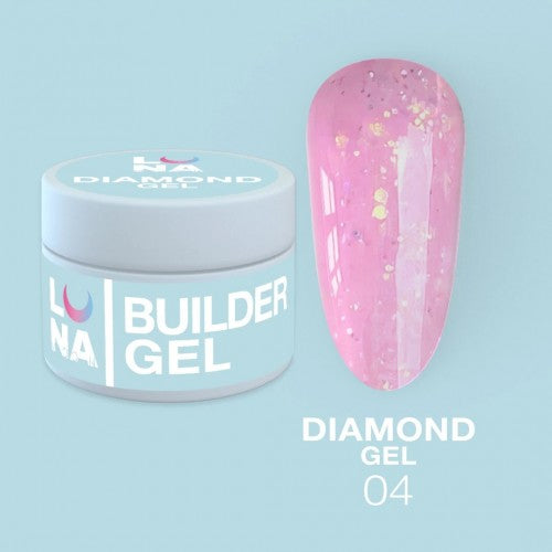 Gel für Erweiterungen LunaMoon Diamond Gel Nr. 4 15 ml