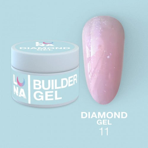 Gel für Erweiterungen LunaMoon Diamond Gel Nr. 11 15 ml
