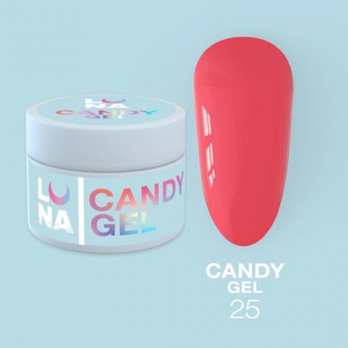 Gel für Erweiterungen LunaMoon Candy Gel Nr. 25 15 ml