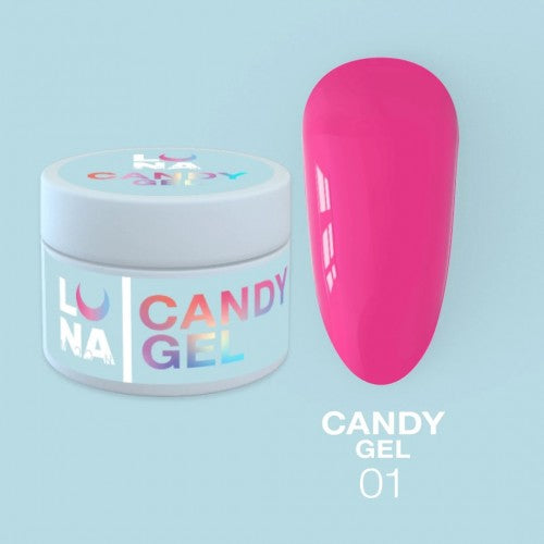 Gel für Erweiterungen LunaMoon Candy Gel Nr. 1 15 ml