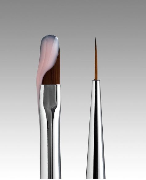 Doppelseitiger Pinsel DARK (10-mm-Eyeliner, 12-mm-Gel-Nagelstift (abgerundet))