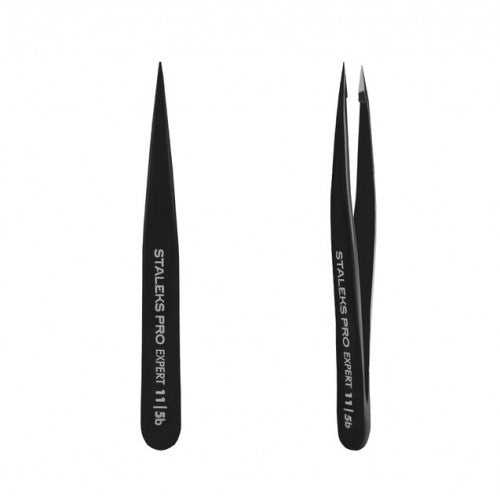 Augenbrauenpinzette STALEKS PRO EXPERT 11 TYP 5 Schwarz TE-11/5b