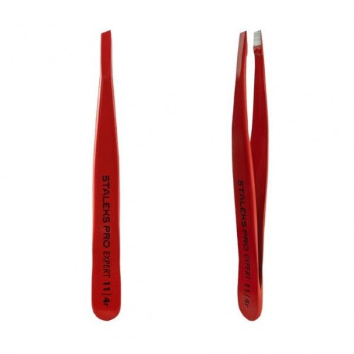 Augenbrauenpinzette STALEKS PRO EXPERT 11 TYP 4 Rot TE-11/4