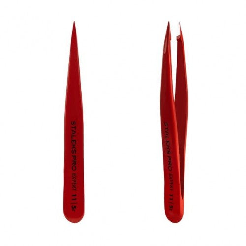 Augenbrauenpinzette STALEKS PRO EXPERT 11 TYP 5 Rot TE-11/5