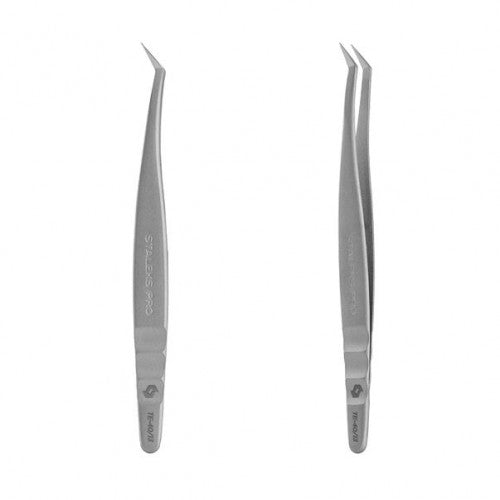 Professionelle Pinzette für Wimpern L-förmig STALEKS PRO EXPERT 40 TYP 13 TE-40/13