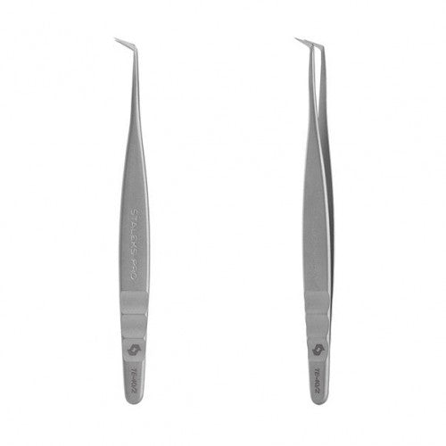 Professionelle Pinzette für Wimpern L-förmig STALEKS PRO EXPERT 40 TYP 2 TE-40/2