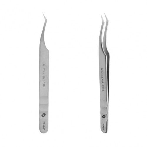 Professionelle Pinzette für Wimpern L-förmig STALEKS PRO EXPERT 41 TYP 7 TE-41/7