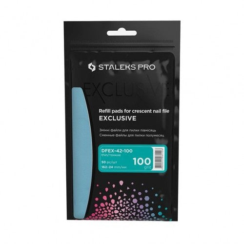 Ersatzfeilensatz für Halbmondfeile 100er Körnung STALEKS PRO EXCLUSIVE 42 50 Stück DFEX-42-100