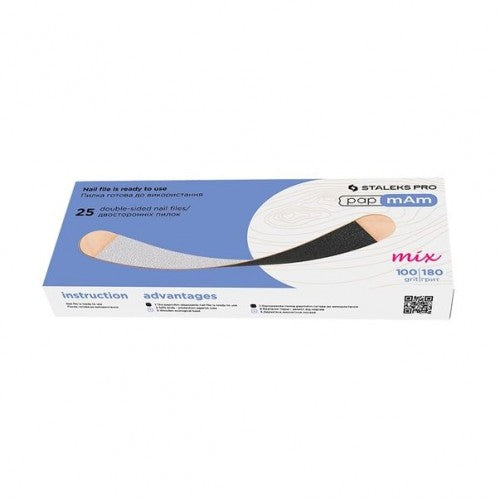Ersatzfeilen papmAm Mix auf Holzunterlage 100/180er Körnung STALEKS PRO EXPERT 25 Stk. DWCEMix-22-100/180