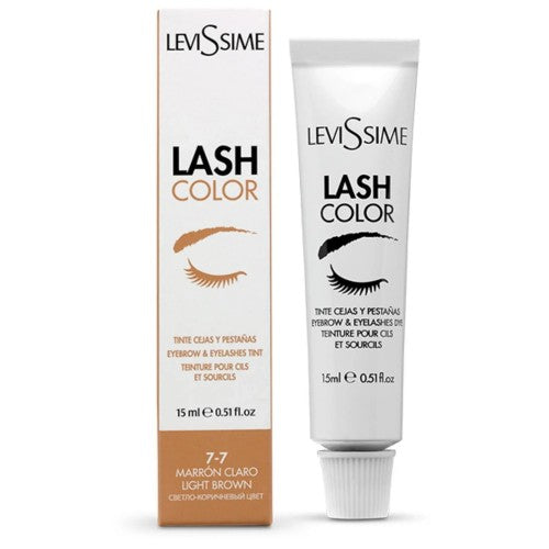 Farbe für Wimpern und Augenbrauen LeviSsime Lash Color 7.7 hellbraun 15 ml