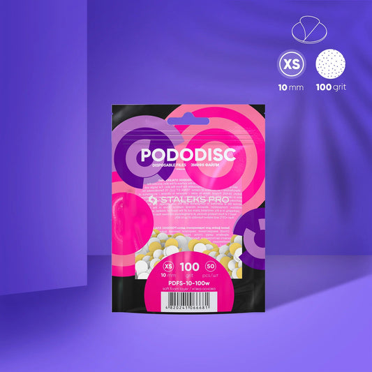 Ersatzfeilen auf weicher Unterlage für die Pedikürescheibe PODODISC STALEKS PRO XS (50 Stück) Körnung 100