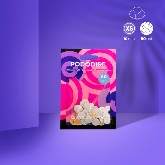 Ersatzfeilen (weiß) für die Pedikürescheibe PODODISC STALEKS PRO XS (50 Stück), Körnung 80