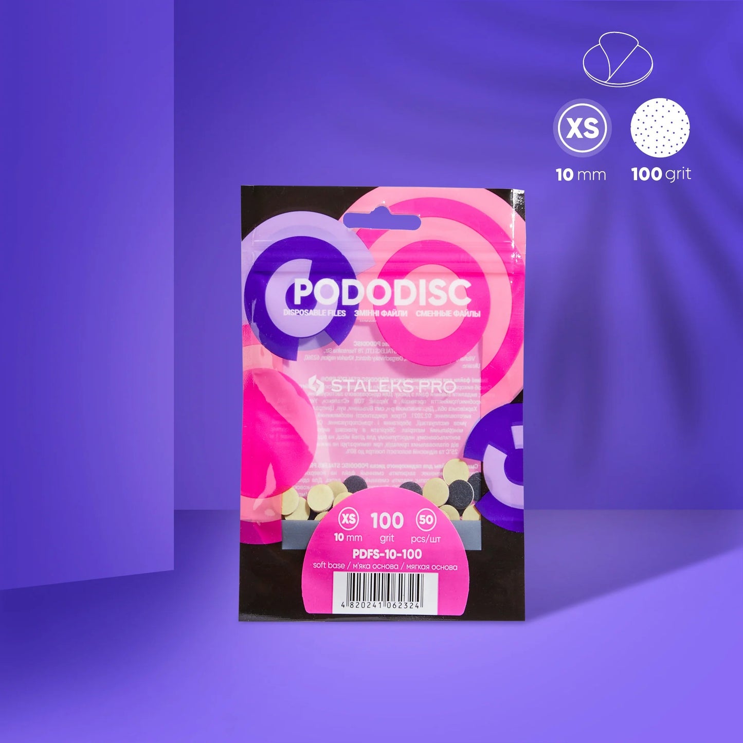 Ersatzfeilen für die Pedikürescheibe PODODISC STALEKS PRO XS (50 Stück) Körnung 100