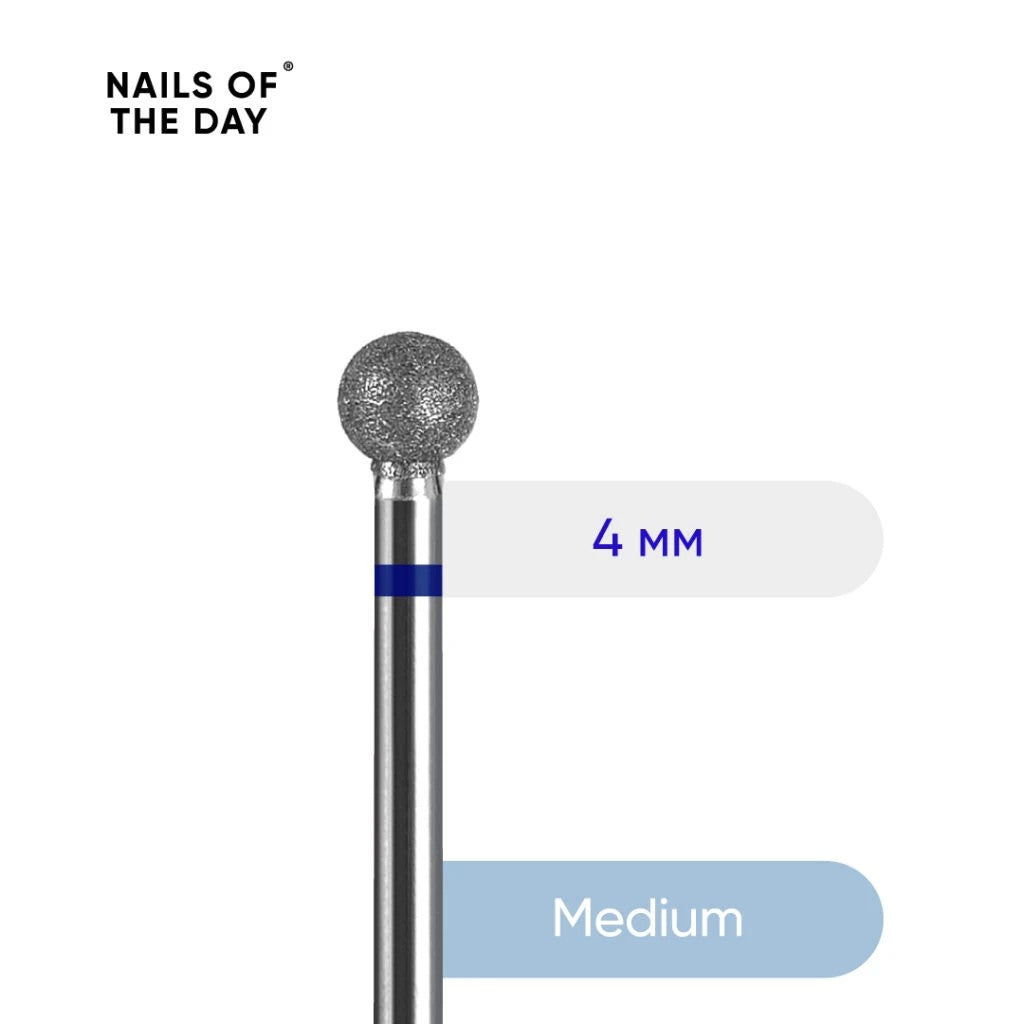 Nailsoftheday Diamantbohrer, blau, 4 mm Kugel