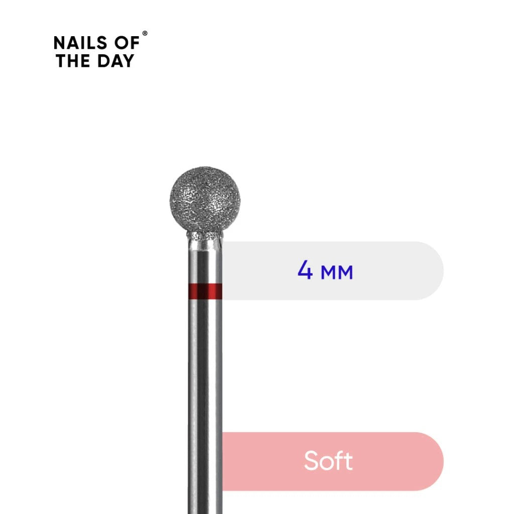 Nailsoftheday Diamant-Nagelfräser, rot, 4 mm Kugel