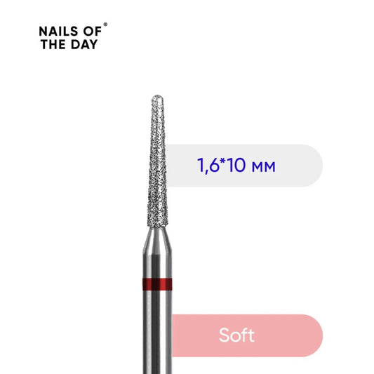 Nailsoftheday Diamantschneider, rote Nadel, 1,6 x 10 mm