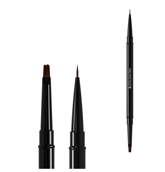 Staleks PRO EXPERT Doppelseitiger Manikürepinsel für Gel 7 mm, 7 mm Liner